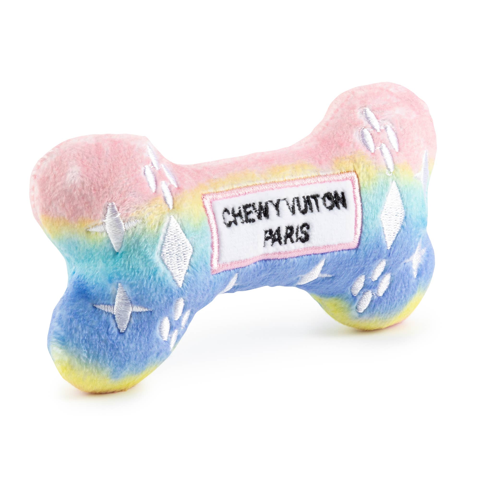 Image of Haute Diggity Dog - Pink Ombre Chewy Vuiton Bone Squeaker Dog Toy: Small / Mini